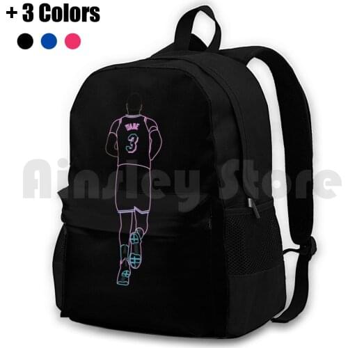 Dwyane Wade Miami Vice Neon Outdoor Hiking Backpack Riding Climbing Sports Bag Dwyane Dwane Dwayne Dywane Wade Dwade D Wade