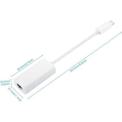 New USB-C/TYPE-C to RJ45 Ethernet LAN Internet Cable Adapter for MACBook & TypeC Devices DOM668