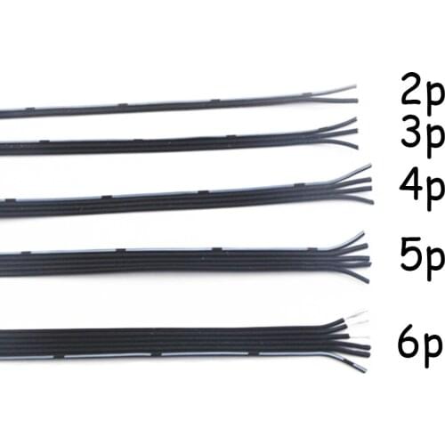 Extra soft Silicone Parallel Cable Wire 24AWG 2P 4P 5P Black Cable 0.2 Square High Temperature LED Strip Lamp Lighting Wire