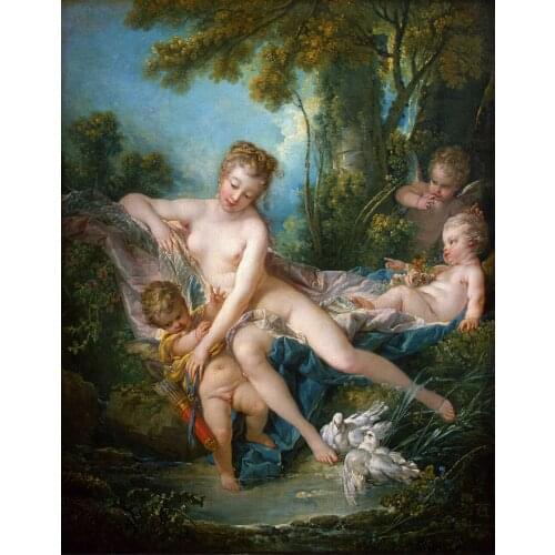 Wholesale painting # good quality #36" inch # nude art Venus Consoling Love print canvas oil painting-free shipping