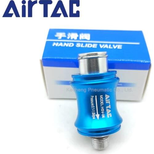 Pneumatic Air Pipe Control Switch Ftting Hand Slide Valve HSV-06 1/8" Aluminium Female Male Hand Switch HSV Airtac Type