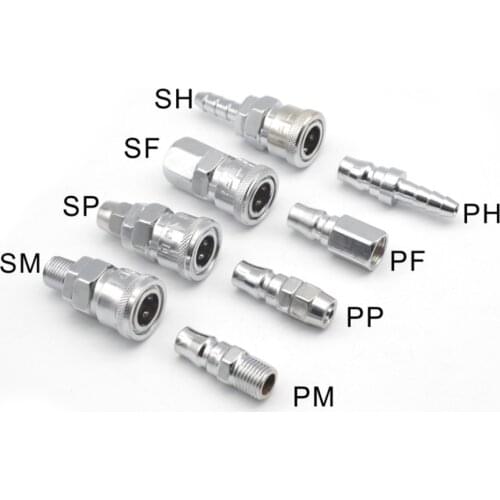 Pneumatic fitting C type quick connector high pressure coupling SP SF SH SM PP PF PH PM 20 30 40 inch thread