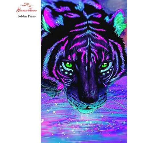 Full drill 5D diamond mosaic tigers drink water DIY diamond painting diamond embroidery cross stitch home art wall decor