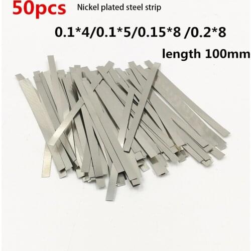 Pure Nickel Strip Nickel Soldering Tabs 18650 Lithium Battery Nickel Sheet 50pcs Pure Nickel Nickel-plated Steel Strip