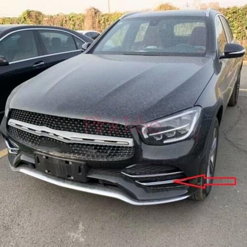 For Mercedes-Benz GLC Class 2020 ABS Chrome Front Fog Light Strips Fender Vent Outlet Cover Trim Car Styling Accessories