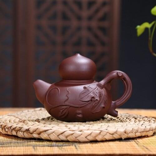 Shahu Yunhai Purple Sand Pot Yixing Famous Artisanal Mine Purple Mud Hulu Teapot Travel Teaware Gift Wholesale