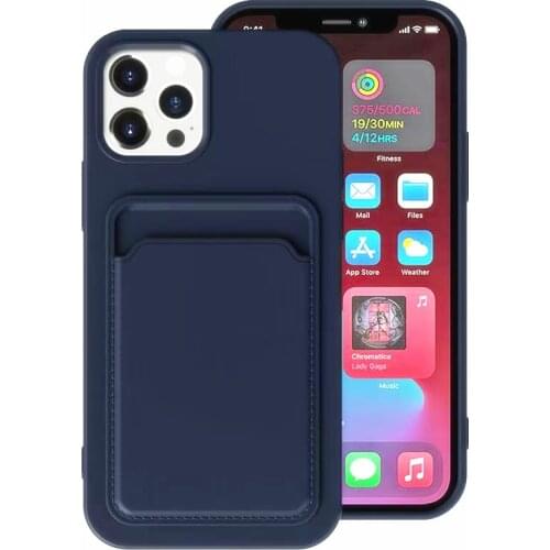 Silicone Phone Case For iPhone 11 12 Pro Max Mini XS Max X XR 8 7 6s Plus SE 2020 With Wallet Card Holder Candy Color Cover Case