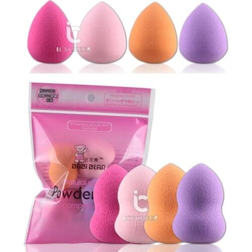ICYCHEER Makeup 4pcs/set Foundation Puff Sponges Flawless Face Blender Cleansing Pad Puff