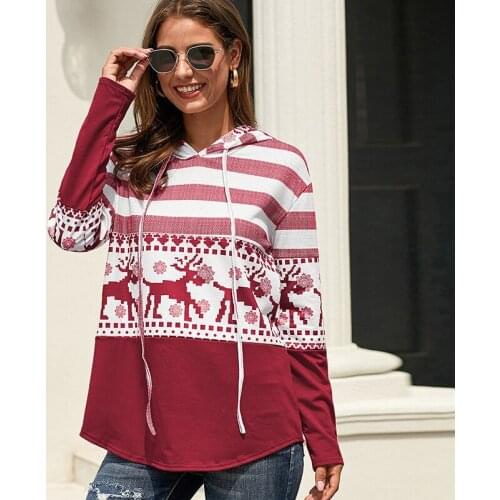 Loose Design Hooded Sweatshirt Drawstring Pullover Long Sleeve Contrast Stripe Printed Thin Spring Autumn Patchwork Tops Fashion