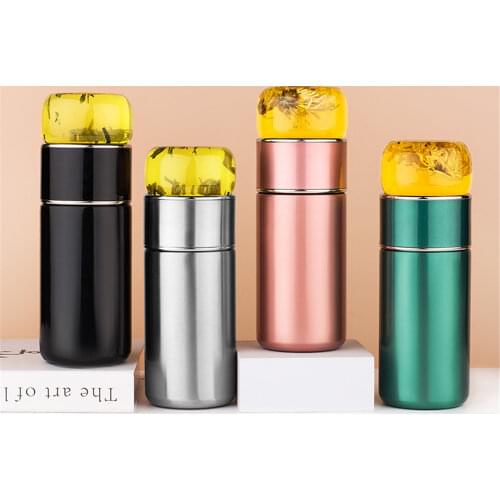 500ml Double Wall Insulated Vacuum Flask Strainer Tea Bottle Cup Stainless Steel Thermos Sport Water Bottles Portable Tumbler