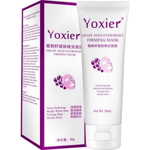 Yoxier 50ml Grape Seed Overnight Firming Mask Night Cream Hyaluronic Acid Whitening Moisturizing Nourishing Nutrition Repair