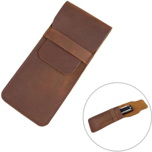 Vintage Leather 10 Holes Harmonica Storage Bag Brown Protective Harp Bag Holster Holder Portable Diatonic Harp Case Accessories