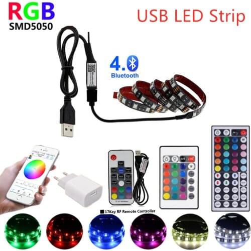 DC 5V USB LED Lights Strip RGB TV Backlight 5050 Waterproof Led Strip Ribbon Light Desktop lighting Kitchen Cabinet