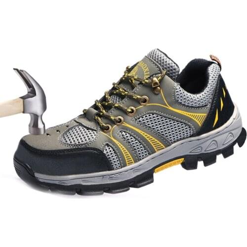 Safety Shoes Men Sneakers Steel Toe Covers Breathable Mesh Work Boots Insulation Safty Shoe Puncture Proof Protect Construction