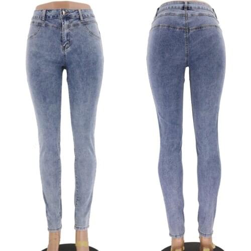 Womens Skinny Fit Jeans Stretch Trousers High Waisted Denim Pants Jeggings with Pockets