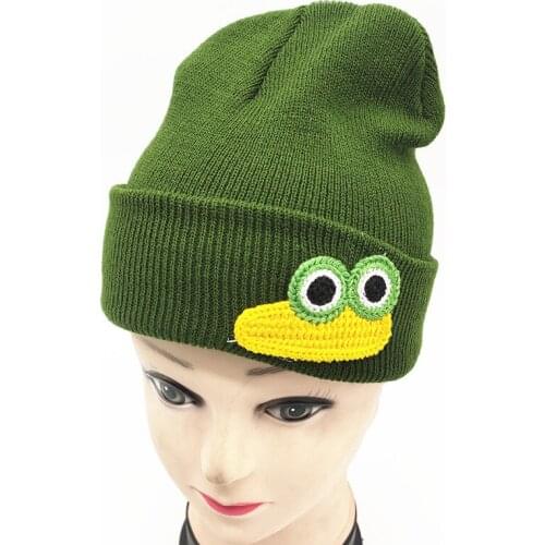 Winter adult Cartoon Embroidery Hip Hop Knitted Beanies Caps Outdoor women ski Skullies Skullcap Bonnet