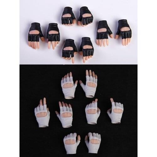 1/6 Scale Solider Accessories 4 Pair of Golve Hands Model 2Colors Mittens Fit for 12" Male Action Figure Body