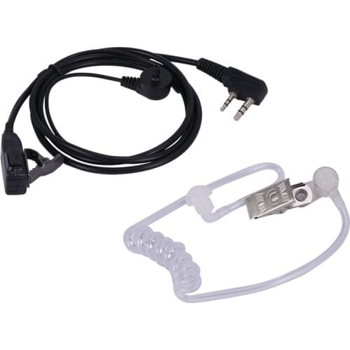 2 Pin Covert Acoustic Air Tube Mic Microphone Earphone Earbud Headset Earpiece Headphone For Kenwood Baofeng Walkie Talkie Radio
