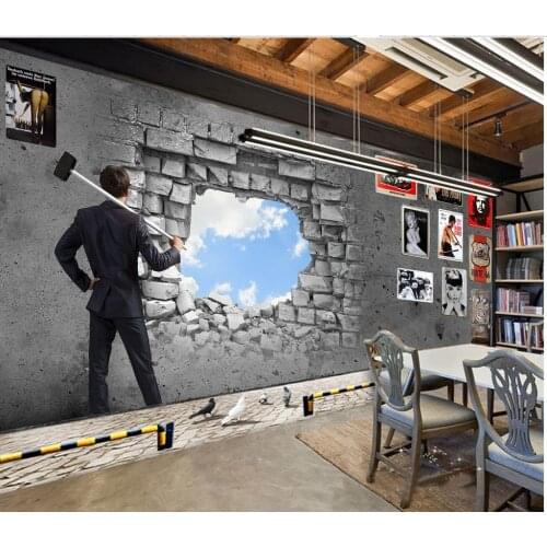 3d wallpaper for room Retro brick wall caused by youth ktv bar nostalgic decorative wall bathroom 3d wallpaper