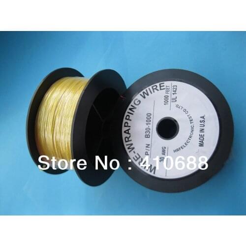 4 roll 1000ft 30AWG Wire-Wrapping Wire Sliver Plated Copper Yellow Color
