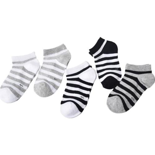 5 Pair=10PCS/lot Baby Socks Neonatal Spring Summer Mesh Cotton Plain Stripes Kids Girls Boys Children Socks For 4-12 Year