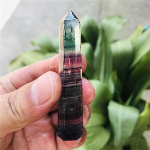 70-80mm Natural coloured fluorite crystal point healing crystal wand and feng shui chakra stones polished crystals