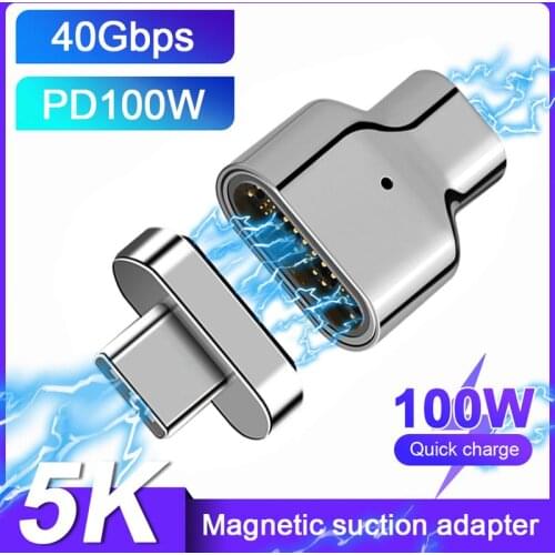 24Pin Magnetic USB C Adapter Thunderbolt 3 PD 100W Fast Charging 40Gbp/s Converter for iPad MacBook Pro Switch TypeC More device