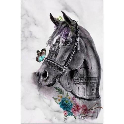 Diamond Painting Horse city Picture Mosaic Full Square round Drill Cross Stitch Diamond Embroidery mosaic Rhinestone Handmade