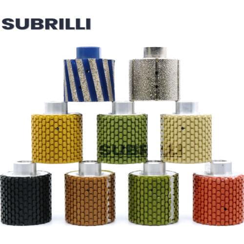 SUBRILLI 2inch Diamond Drum Wheel For Polishing Granite Marble Sink Hole Stone Edge Abrasive M14 5/8-11 Thread Polish Kit
