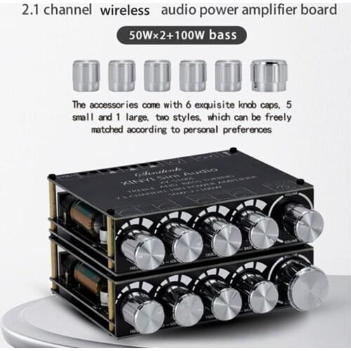 XY-S100L 2x50W + 100W HIFI Digital Power Subwoofer Amplifier Board Bluetooth-compatible 5.0 2.1 Channel Audio Stereo Equalizer