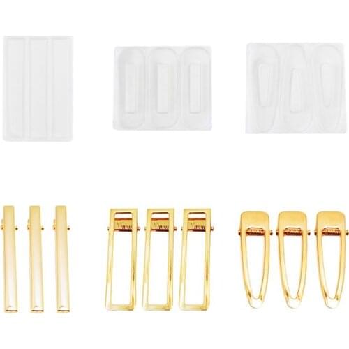 DIY Crafts Resin Silicone Epoxy Mold Hair Clip Geometric Barrette Mould Jewelry Casting Tools Headwear Making Supplies