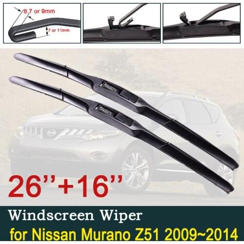 For Nissan Murano Z51 2009~2014 Front Windscreen Windshield Wipers Car Accessories Stickers Car Wiper Blades 2010 2011 2012 2013