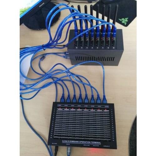 Hot selling products Low Price modem pool Sim Bank/ sim pool 8 ports +128 working with bulk sms modem