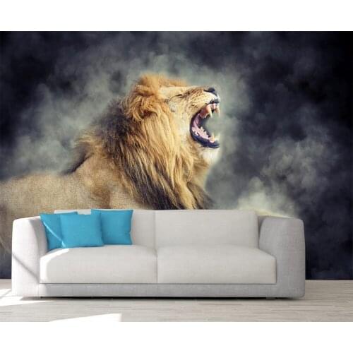 Custom 3D Photo Wallpaper Lion Road Animal Wall Decoration Poster Art Removable Wall Mural Wall Stickers