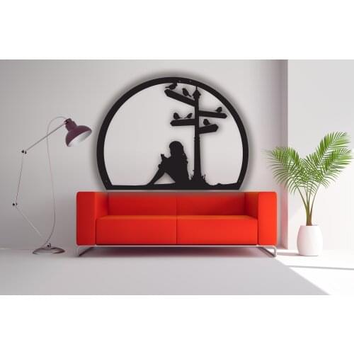 Sunrise Wall Art, Sun And Girl, İndoor And Outdoor Decoration, Metal Wall Painting, Wall Art, Natural Design