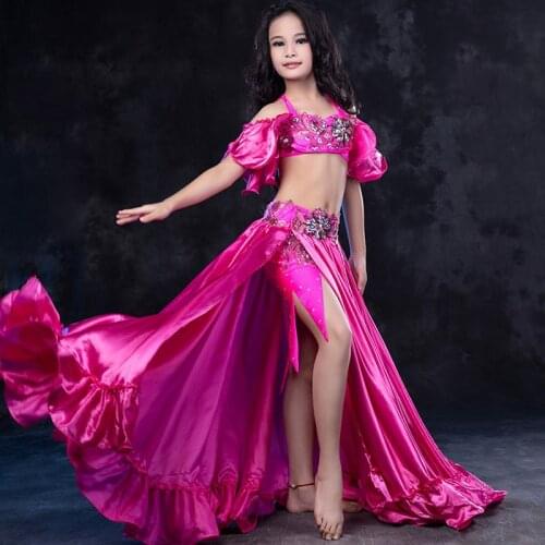 New Luxury Belly Dance Costume Sets high quality Sexy Oriental Dancing Dress Wear for Stage Performance Clothes Kids size