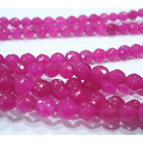 Beautiful 4mm 6mm Faceted Round Brazilian Red Stone chalcedony jades Loose Beads Fashion Women Gift Jewelry Making 15inch GE766
