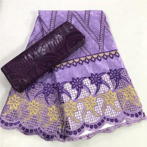 Hot selling african Bazin riche fabric with stones cotton lace embroidery 2.5yards bazin lace+2.5yards pure color ghalila bazin