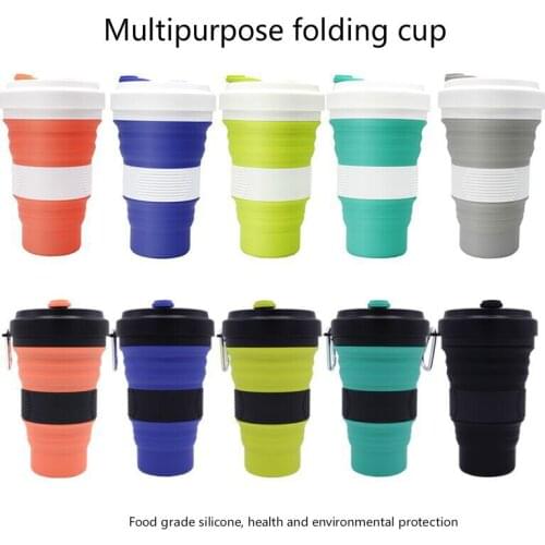 550mll Health and Environmental Protection Folding Cup Multi-Purpose Coffee Mug Outdoor Sports Travel Telescopic Drinking Set