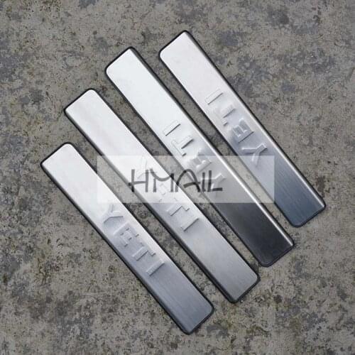 Stainless steel door sill strip for YETI SKODA 2014 15 16 Exterior car-styling welcome pedal Scuff Plate cover Threshold Trim