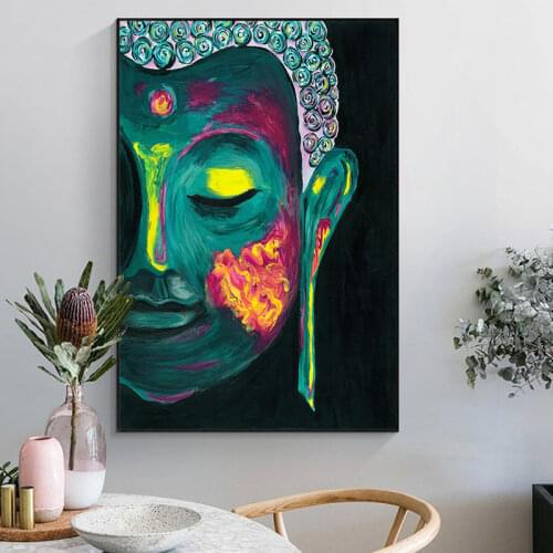 Gautam Buddha Abstract Oil Painting on Canvas Posters and Prints Art Scandinavian Posters Wall Pictures For Living Room Cuadros