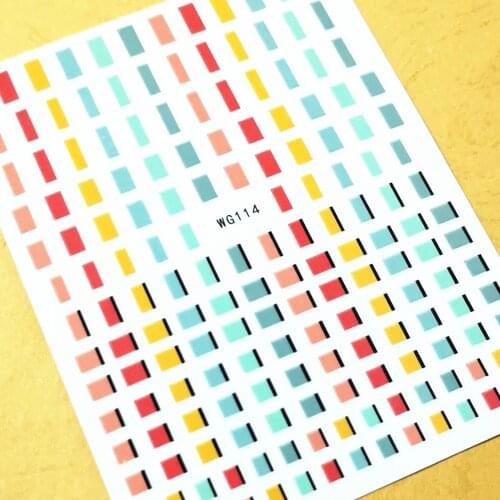 Newest WG114 3D nail art sticker decal stamping back gule DIY nail decoration tips