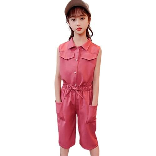 Girls Clothes Solid Vest + Short Clothes For Girls Casual Style Kids Girls Clothes Summer Childrens Clothing 6 8 10 12 14