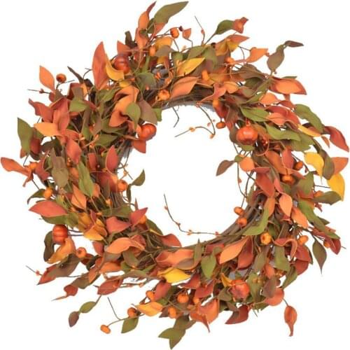 Autumn Door Wreath Front Door Wreath Harvest Simulation Small Pumpkin PE Wreath Thanksgiving Fall Wreath Home Decor
