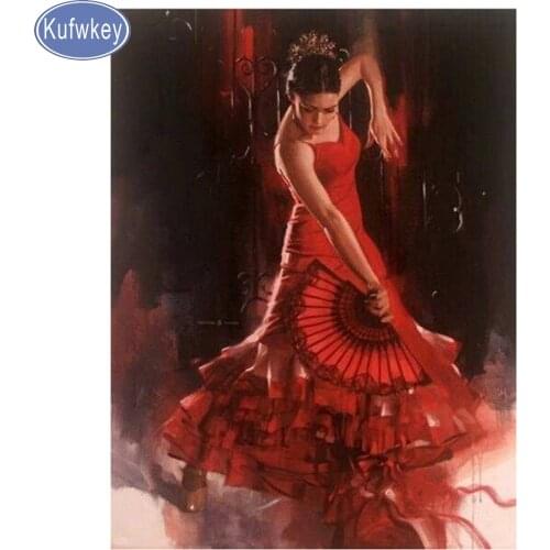 Full Square Drill 5D DIY Diamond Painting dancing beauty 3D Embroidery Cross Stitch Mosaic modern Bedroom Decor