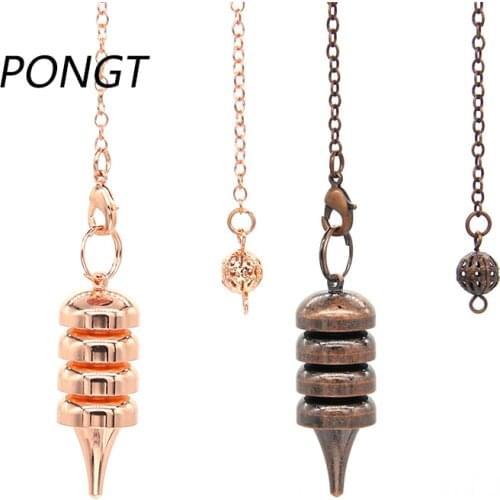 Pongt Reiki Chakra Metal Pendulum For Dowsing Healing Charms Divination Amulet Pendulo Pendants Spiritual Pendule Meditation