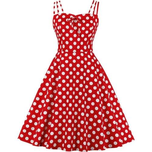 Plus Size Women Vintage Polka Dot Dress 2021 Summer Dresses Sexy Strap Bowknot Sleeveless femme Woman Elegant Party Vestidos 4XL