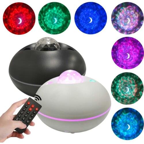 RGB Starry Sky Projector Colorful Led Music Moon Water Pattern Night Light with Remote Control / Timing for Bedroom Decoration