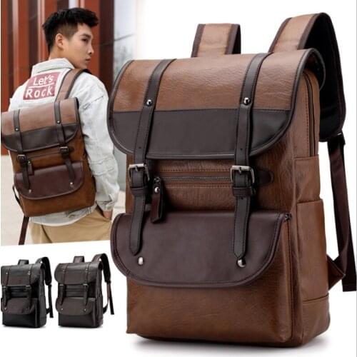 Mens Large Leather Antitheft Travel Backpack Laptop Bags Men Black Bagpack Boy Big Capacity School Male Business Shoulder Bag