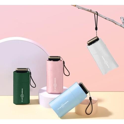 Ultralight Flat Mini Pocket Umbrella Portable Six Folding Small Umbrellas Rain Women Sun Protect UV Parasol Umbrella Men Outdoor